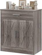 Vongrasig Sideboard Buffet with Storage, Modern Kitchen Storage Cabinet with 1 Drawer and 2 Doors, Wood Coffee Bar Buffet Table for Kitchen, Dining Room, Ash Grey