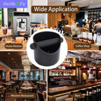 Coffee Knock Box Shock-Absorbent Durable Barista Style Knock Box With Removable Knock Bar and Non-Slip Base Gift (4.6 x 4.3 Inch-Black)