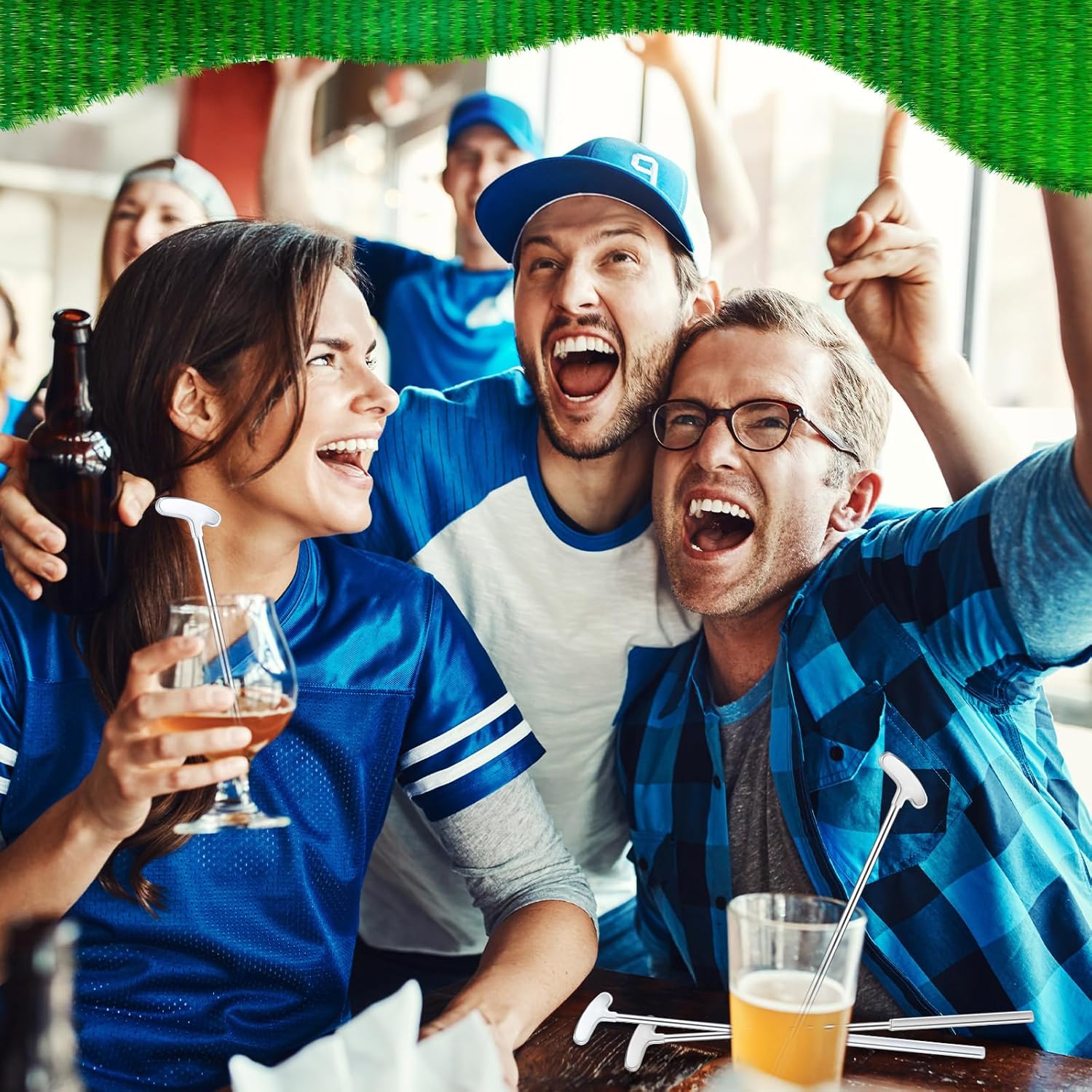 Golf Putter Swizzle Stir Sticks Coffee and Cocktail Stirrers 7.48 Inch Drink Plastic Golf Club Cocktail Swizzle Sticks Party Decorations Favors Reusable for Garnish or Mixers (Silver,30)