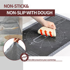 Silicone Pastry Mat Extra Large with Measurements 26''x16'' for Reusable,Non-slip Silicone Baking Mat, Counter, Dough Rolling, Oven Liner,Fondant/Pie Crust (Translucent_Grey, 16''W x 26''L)