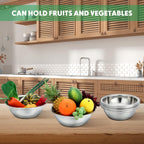 Pinkunn Set of 12 Stainless Steel Mixing Bowls, Nesting Metal Prep Salad Bowl Bulk Kitchen Large Reusable Baking Food Container for Hotel Restaurant Home Cooking, Silver(11 x 3.54 Inch)