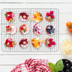 Baking Sheet with Cooling Rack Set [2 Sheets + 2 Racks], Deedro Stainless Steel Cookie Half Sheets Baking Pan Oven Tray with Rack, 16 x 12 x 1 Inch, Heavy Duty, Non-toxic, Dishwasher Safe