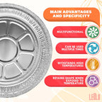 Round Foil Cake Pans – 50 Pack 6-Inch Reusable Aluminum Baking Pans | Stackable, Durable & Grease-Resistant | Great for Tarts, Baking, Cheesecakes, Catering, Meal Prep, Takeout, Freezer & Storage Use