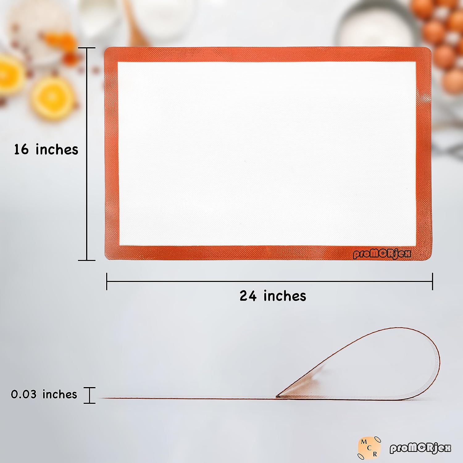 Silicone Baking Mats Full Sheet Non-Stick Cookie Sheet Large Silicon Baking Mat Set (16"x 24" Pack of 2)