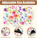 Floral Watercolor Dish Drying Mat Colorful Flowers Coffee Bar Mat for Countertop Hide Stain Rubber Backed Absorbent Dish Drainer Rack Pad Espresso Machine Coffee Pot Dining Room Decor 15.7 x 23.6 Inch