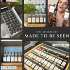 FINESSY Glass Spice Jars with Labels with Metal Lids and Shakers 24 Pack Set, 4oz Small Empty Air Tight Spice Containers with Labels, Clear Seasoning Containers Herb Bottles Kitchen Storage Organizer