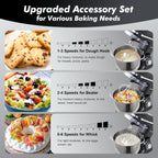 Aucma Stand Mixer, 900W 8QT Large Kitchen Mixer, Kitchen Electric Mixers with Dough Hook, Wire Whip & Beater (Black, 8QT)