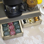 Coffee Pods Storage Drawer Holder for Capsules - Multi Functional Desk Organizer Drawers For K-Cup Coffee Maker Brew - Kitchen Mini Wooden Box Chest Sideboard Counter Organization CF1D2C Dark
