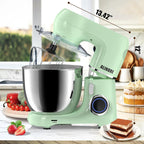 Stand Mixer, 6.5QT 660W 10-Speed Tilt-Head Electric Kitchen Stand Mixer, Food Mixer with Dishwasher-Safe Dough Hook, Egg Whisk, Flat Beater for Baking, Cake and Most Home Cooks (Green)