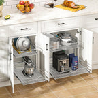 WelFurGeer 2-Tier Kitchen Cabinet Pullout Shelf and Drawer Organizer, Soft Close Pantry Pull Out Shelves, Heavy Duty Pull Out Cabinet Organizer with Shelf Liner for Kitchen Cabinets, Pantry Storage