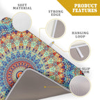 Bohemian Mandala Dish Drying Mat for Kitchen Counter Boho Ethnic Drying Mat 18 x 24 Inch with High Absorbent Reversible Microfiber Dish Drying Pad Dish Rack Pad Drainer Mat for Coffee Bar