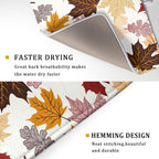 Giwawa Maple Leaf Dish Drying Mat Large 18x24 inches Fall Autumn Colorful Leaves Dish Drainer Mats Thanksgiving Decorative Fast Drying Reversible Absorbent Dish Drying Pad for Kitchen Countertop