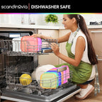 SCANDINOVIA - 25 oz Food Storage Containers with Lids - 24 sets - Dry & Hot Plastic Meal Prep - BPA Free Bento Box - Dishwasher, Microwave and Freezer Safe Stackable Clear Rectangle Bowls