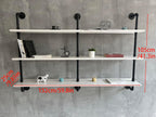 Industrial Pipe Shelving Rustic White Pipe Wall Shelves Industrial Shelves with Wood Planks Floating Shelves 60 Inch Farmhouse Bathroom,Kitchen Shelving Wall Mounted