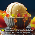 J WAY BOBA Authentic Instant Tapioca Boba Pearls for Milk Tea, Smoothies and Desserts, Tropical Fruit Flavor (Ready in Just 20 Seconds) - 4 Servings