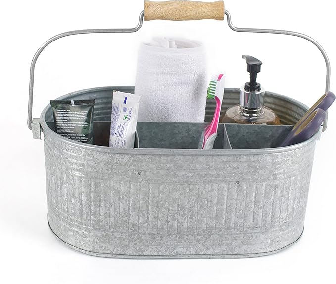 Alpha Living Home Farmhouse Utensils Caddy, Antique Gray, 18.5 x 14.5 x 3 in