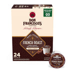Don Francisco's French Dark Roast Coffee - 24 K-Cup Compatible Single-Serve Pods - Bold, Smoky Flavor with Chocolate Notes - 100% Arabica - Compatible with Keurig Brewers