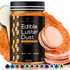 BeePoint Orange Edible Luster Dust 15g - Food Grade, Vibrant Color Shimmer Powdered Dust for Drinks, Cocktails, Cake Decorating, Baking, Chocolates, Candy, Sweets, & Cookies - Vegan & Gluten Free