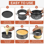 8 Pcs Mini Springform Cake Pans, 4.7 Inch Nonstick Round Cake Tin with Removable Bottom, Small Cheesecake Pans for Baking, Pizzas Quiches (Dark Grey)