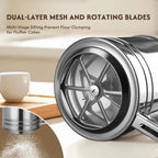 5-Cup Flour Sifter for Baking, Large Capacity Stainless Steel Hand Press Sifter with Double-Layer Fine Mesh - Includes Bonus Dough Scraper/Cutter for Bread & Pastry (White)