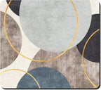 Rnivvi Dish Drying Mat for Kitchen Counter, 16 x 18" Cute Boho Theme Absorbent Heat Resistant Drying Pad with Non-slip Rubber, Coffee Bar Mats for Coffee Machine Dish Rack, Abstract Art Circle