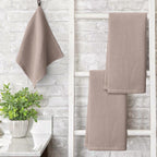 Artoid Mode 100% Cotton Brown Waffle Weave Kitchen Dish Cloths, 13x28 Inch Ultra Soft Absorbent Quick Drying Kitchen Dish Towels Set of 4