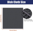 Homaxy Microfiber Waffle Weave Kitchen Dish Cloths, 12 x 12 Inch Ultra Absorbent and Solid Color Dish Towels for Kitchen Fast Drying Dishcloth for Washing Dishes, 8 Pack, Dark Grey