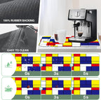 Dish Drying Mat Abstract Mosaic Geometric Color Coffee Mat,16"X24"Bsorbent Dish Drying Pad for Sink Dishes or Under Rack Kitchen Counter Accessories Absorbent Hide Backed Dish Drying Mat