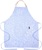 Premium Adjustable Cooking Aprons for Women with Pockets| Poly-Cotton Waterproof Kitchen Apron| Cute Floral Design, Long Ties