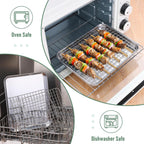 Homikit Cookie Sheet with Rack, 10 x 8 Inch Stainless Steel Small Baking Sheet with Wire Rack Set for Baking Roasting Cooling, Small Toaster Oven Pan Bacon Tray, Non-Toxic & Dishwasher Safe