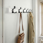 SKOLOO 36-Inch White Wood Coat Rack Wall Mount with 6 Triple Hooks - Ideal for Family Entrances, Classrooms, and Pet Supplies Storage - Perfect Coat Hooks for Wall