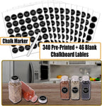 SWOMMOLY 25 Glass Spice Jars 8 oz Empty Spice Bottles with 713 Spice Labels, Chalk Marker and Funnel Complete Set. 25 Square Seasoning Containers with Airtight Cap, Pour/sift Shaker Lid