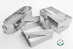 NewlineNY Stainless Steel 6 Pcs Perforated Oval, Rectangular, Square Tart Rings Molding Plating: 2 of each (5" x 1.5") + (4" x 1.5") + (2.8" square) x (0.8" H) Sizes