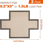 Silicone Bread Loaf Pan Liner, 2 Pack Reusable Silicone Bread Sling Loaf Pan Lifters for 9x5" or 1.5lb Loaf Pans, Nonstick Dough Transfer Tool for Baking