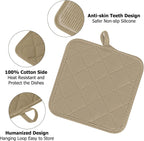 Oven Mitts and Pot Holders Set, Pack of 4, Heat Resistant Silicone Kitchen Mini Oven Mittens for 500 Degrees, Mini Oven Gloves and Hot Pads for Baking Grilling Barbecue Microwave Machine Washable