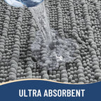 Arotive Luxury Chenille Bathroom Rug Mat, Extra Soft Thick Absorbent Shaggy Bath Rugs, Non-Slip Machine Wash Dry, Plush Bath Mats for Bathroom, Shower and Tub, 54x24, Grey