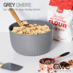 COOK WITH COLOR Prep Bowls with Lids- Wide and Deep Nesting Plastic Small Mixing Bowl Set with Lids, 8 Piece Set - Deep Bowls, Gray