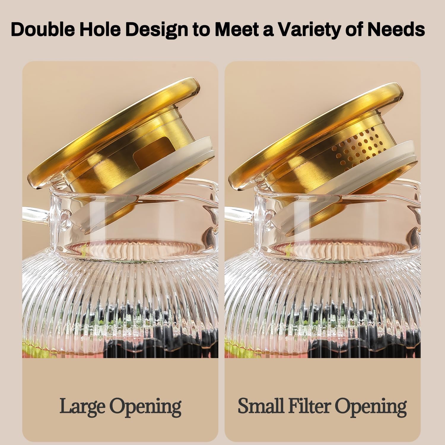 2 Liter 68 Ounces Glass Pitcher with Lid and Spout, Large Vertical Stripes Water Pitcher ribbed Borosilicate Glass Fridge Water Carafe for Cold Brew, Coffee, Lemonade, Sun Tea,Heat Resistant