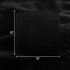 ZUPERIA 100% Cotton Terry Towels Cleaning Cloths, Pack of 50 (12" x 12") Multipurpose, Highly Absorbent, Reusable Cotton Rags, Bar Towels & Cleaning Rags for Everyday Usage (Black)