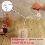 Glass Measuring Cup-[Insulated handle | V-Shaped Spout]-Made of High Borosilicate Glass Measuring Cup for Kitchen or Restaurant, Easy to Read, 250 ML (8 Oz, 1 Cup)
