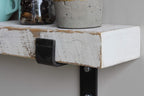 Urban Legacy Accent Shelves | Reclaimed Barn Plank | Set of 2 with Full Brackets (White Wash 30" x 7" x 2")