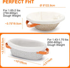 Sourdough Starter Kit,10 Inch Round & 9 Oval Cotton Rope Banneton Bread Proofing Basket with Bread Lame, Scraper,Sling, Dough Whisk,Perfect Gifts for Bakers Sourdough Bread Baking Supplies