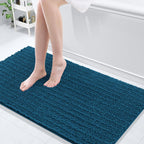 Arotive Luxury Chenille Bathroom Rug Mat, Extra Soft Thick Absorbent Shaggy Bath Rugs, Non-Slip Machine Wash Dry, Plush Bath Mats for Bathroom, Shower and Tub, 54x24, Peacock Blue