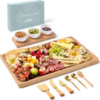 Charcuterie Boards Set - Solid Wood Cheese Board for Serving with Accessories - House Warming Gifts for New Home, Bridal Shower & Wedding Gift, Birthday Gifts for Women