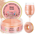 Nomeca Edible Glitter for Drinks Cakes, 8 grams Food Grade Luster Dust Sprinkles Glitter for Cake Decorations, DIY Cocktails, Beverages & Cake Decorating, Dessert Cake Topper (8-Rose Gold)