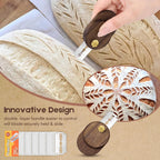 Upgraded UFO Bread Lame Dough Scoring Tool,Sourdough Scoring Tool,Black Walnut Bread Lame Cutter Scoring Knife for Bread Baking Includes 5 Replaceable Razor Blades for Bread Baking