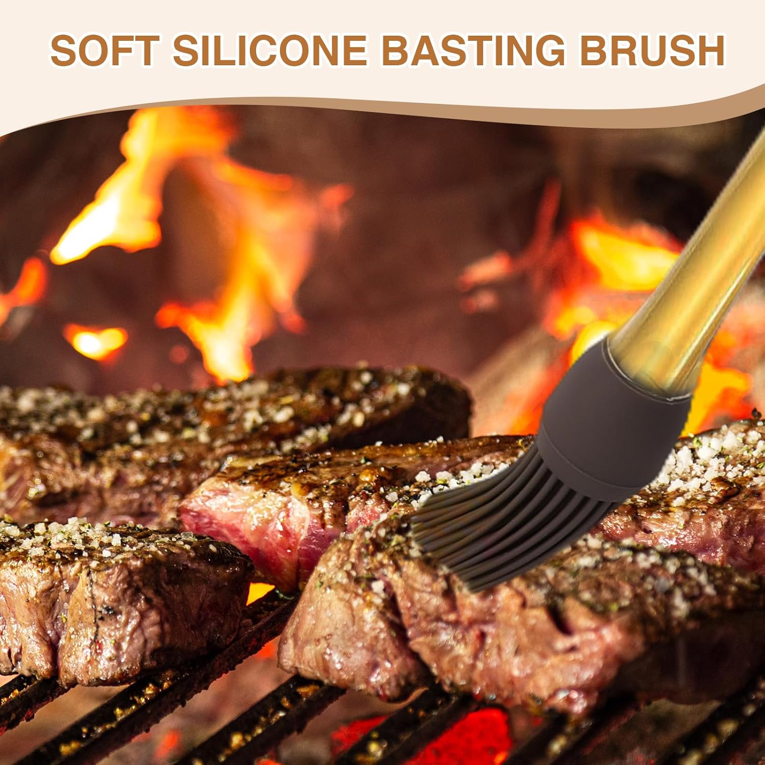 8 Pcs Silicone Brush Cooking Set, Heat Pastry Basting Brush for Home Outdoor Use Cooking BBQ Barbecue Baking