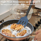 Coukre 2 Pack Silicone Spatula Set, High Heat Resistant, BPA Free Kitchen Spatula, Solid & Slotted Turner for Non-Stick Pans, Sautéing, and Flipping (2, DarkBlue)