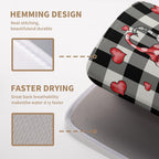 Valentine Gnome Hearts Dish Drying Mat Valentines Gnomes Dishes Dryer Mats for Kitchen Countertop 18x24 Inches Under Coffee Maker Drainer Matt Microfiber Large
