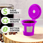 Perfect Pod Cafe Save 1-Stream Reusable K Cup Pod Coffee Filters - Refillable Coffee Pod Capsules with Built-In, Integrated Mesh Strainer for use with Keurig & Select Single Cup Coffee Makers, 6-Pack